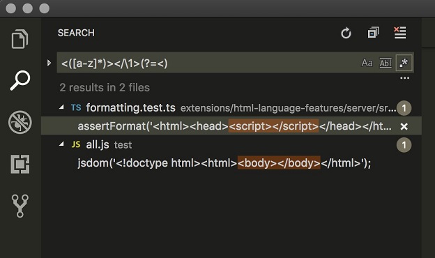 VSCode中的前向引用和后向引用搜索