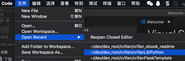 文件中最近打开